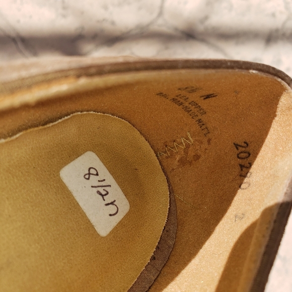 Town & Country Wedge Espadrilles Tan Leather New 8.5 Narrow - Picture 11 of 11